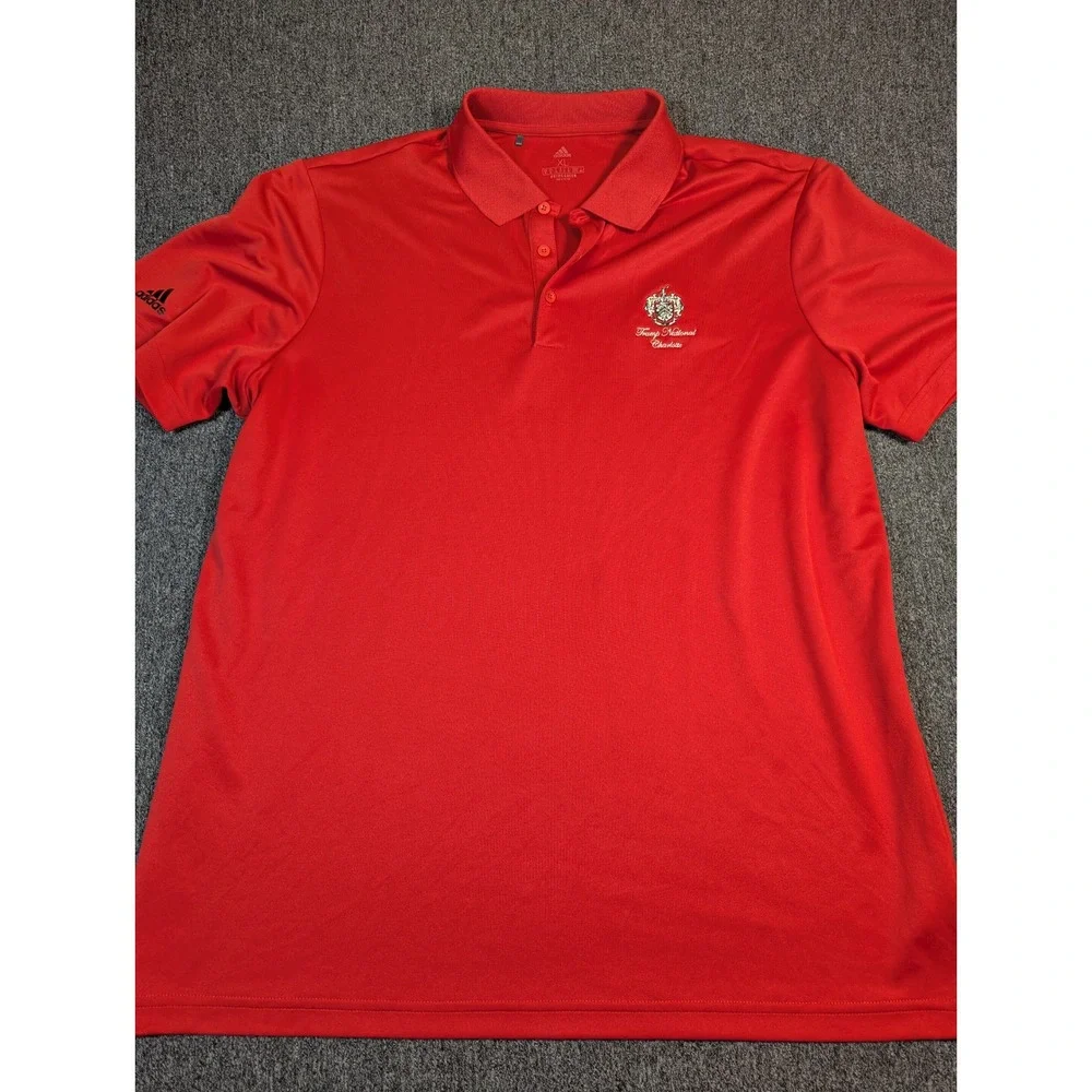 Adidas Trump National Charlotte Golf Polo Shirt Mens XL‎ Red Primegreen